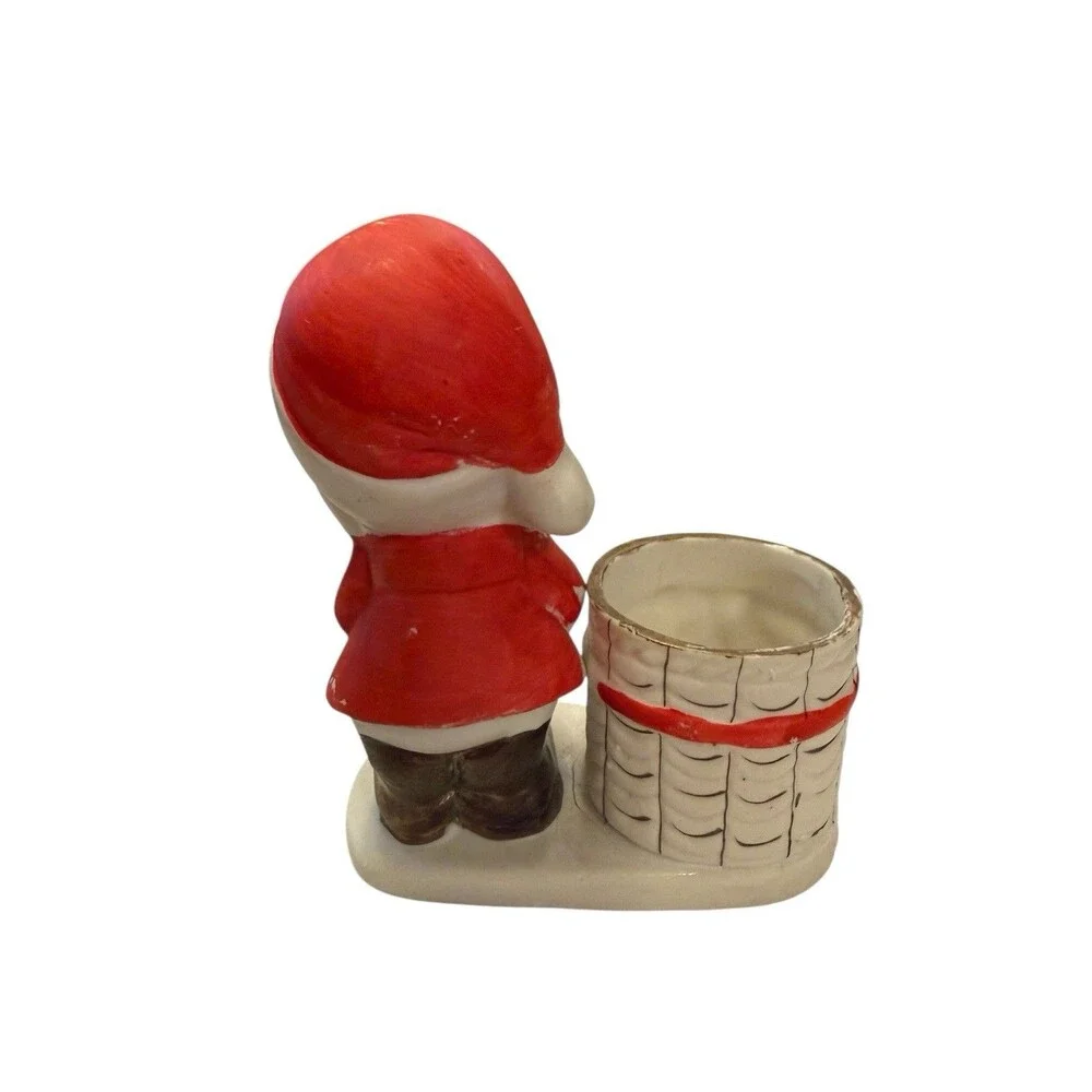 JASCO Luvkins Christmas Santa‎ Votive Candle Holder Vintage 1978 Mid Century Mod